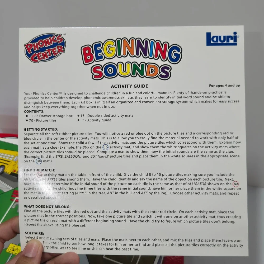 Lauri Phonics Center Beginning Sounds Educational Game LR-2372 Ages 4+ Complete